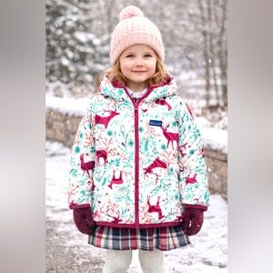 PATAGONIA Baby Reversible Down Wear Hooded Full Zip Hi Lo Puffer Jacket